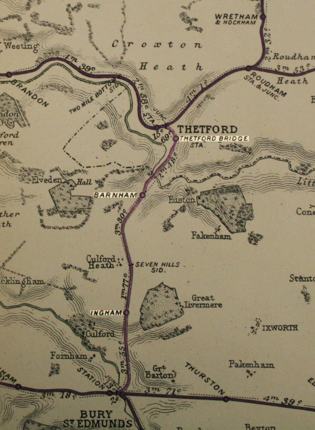 Bury St. Edmunds Jct. Thetford West Jct. Register of Closed Railways