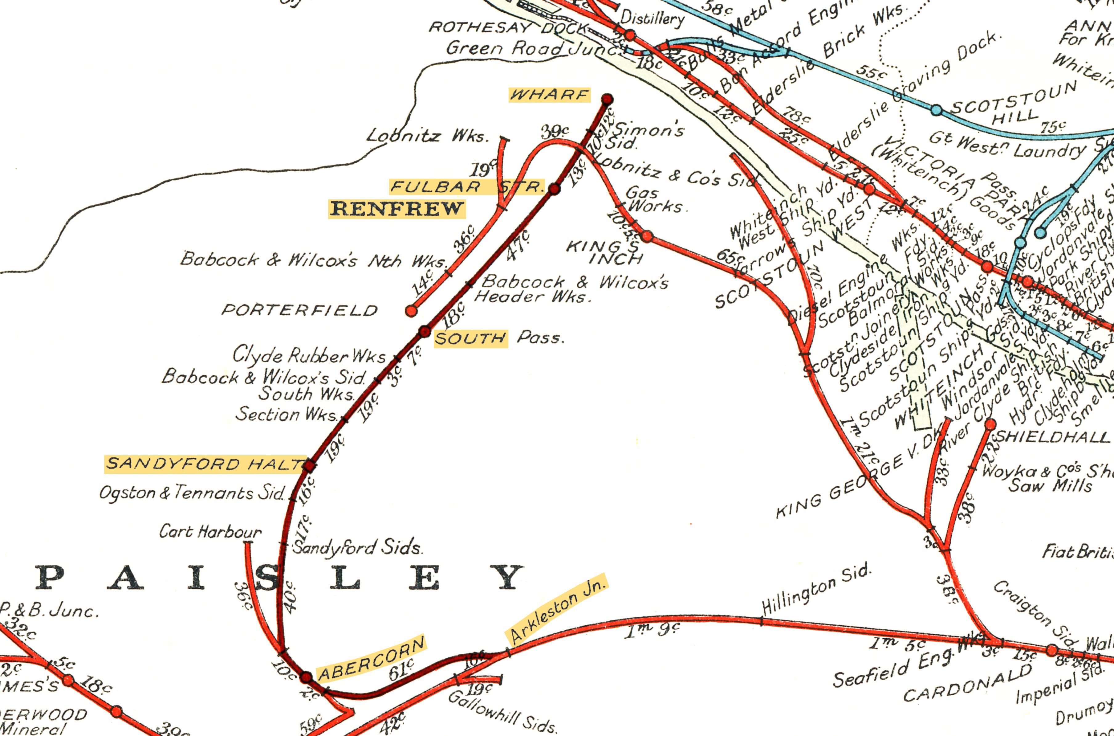 Arkleston Jct. Renfrew Wharf Register of Closed Railways
