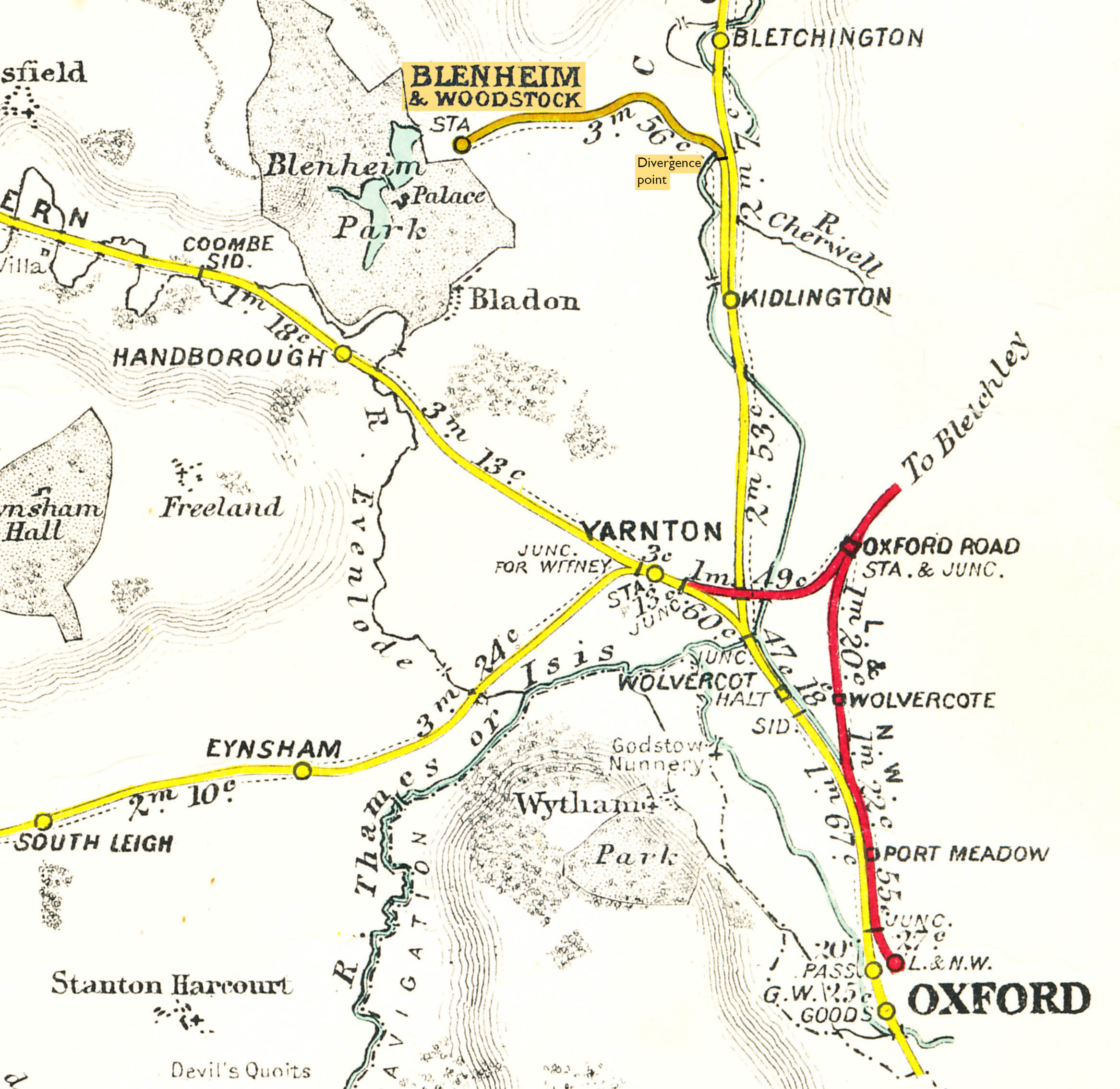 Kidlington Jct. (divergence point) Blenheim & Woodstock Register of
