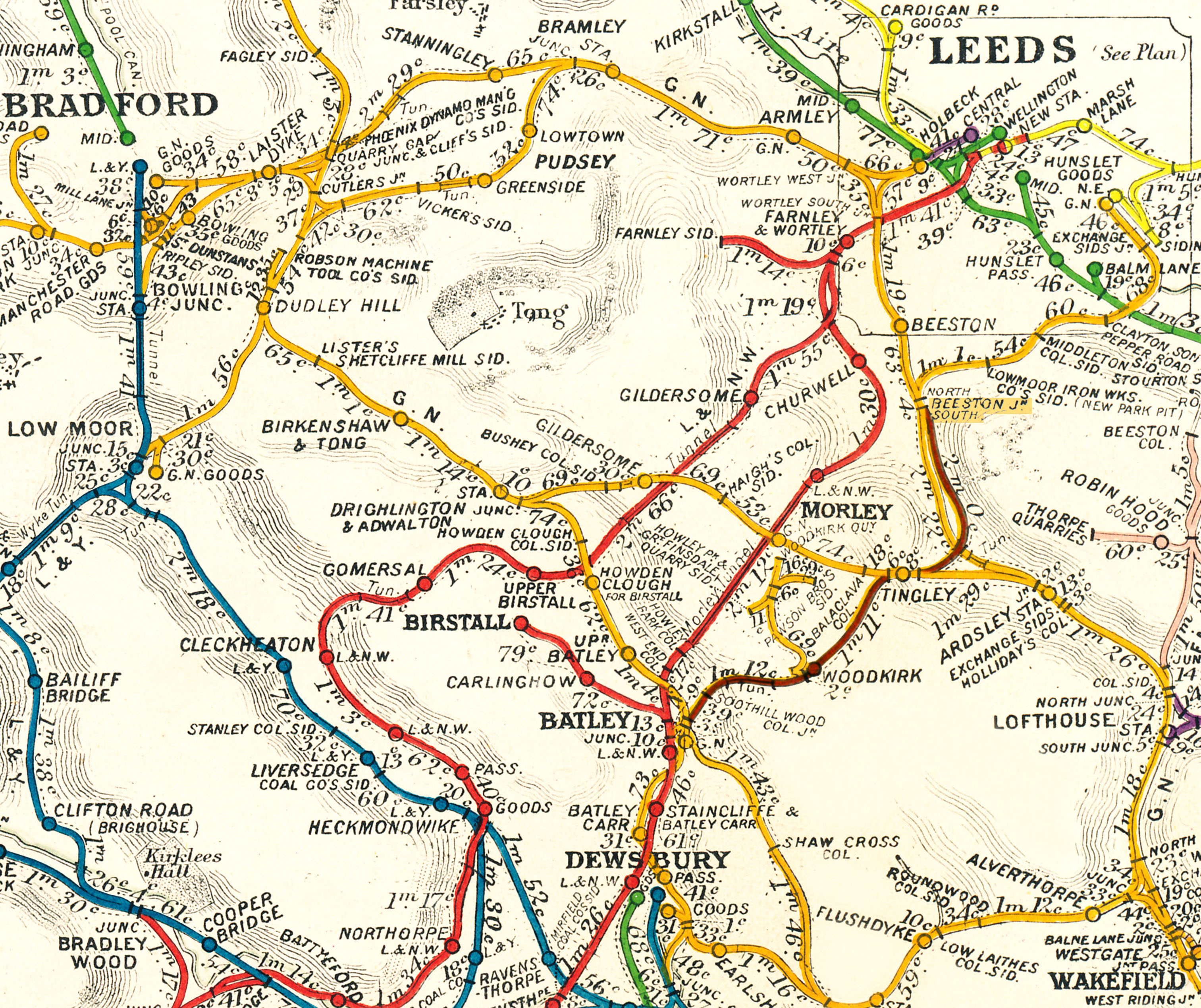 Batley West Jct. Tingley West Jct.; Tingley East Jct. Beeston South